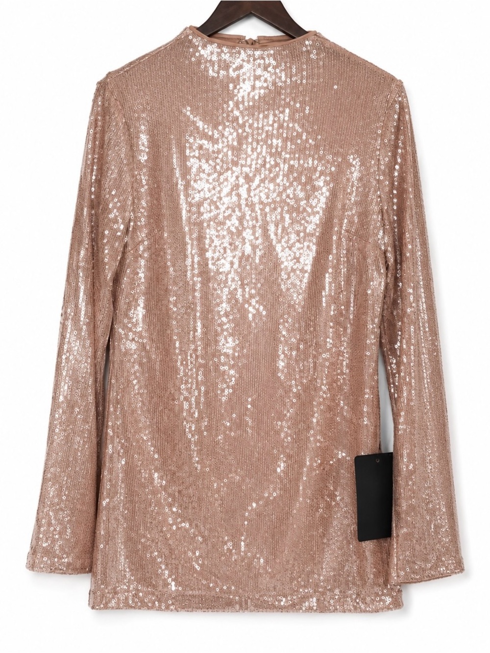 Lulus Rose Gold Sequin Mini Dress XL Long Sleeve Cocktail Holiday Party NWT